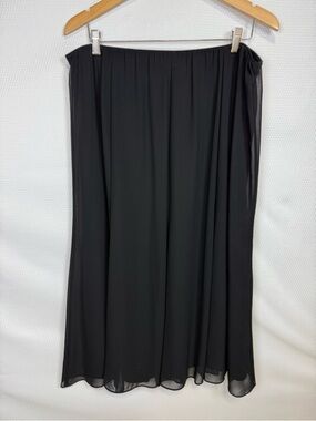 Alex Evenings Plus Tea-Length Panel Chiffon Skirt A-Line Lined Women’s 2XL